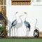 Heron Garden Statues 29" & 27.5" Metal Yard Art Blue & White Set of 2